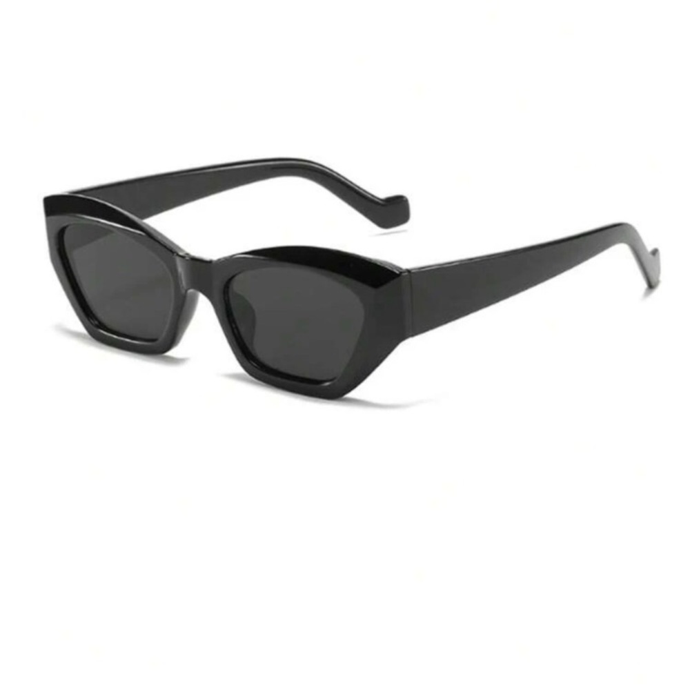 1 Pair Unisex Korean Chic Black Cat Eye Shaped Versatile Sunglasses,Protection